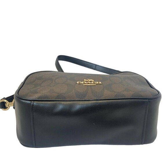 Auth COACH Signature F68168 Dark Brown Black PVC Leather - Shoulder Bag - Picture 9 of 10